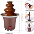 thumbnail image 3 of 3-Tier Stainless Steel Chocolate Fondue Fountain with 10oz Capacity - Mini Chocolate Melter for Parties, Weddings, Events, 3 of 6