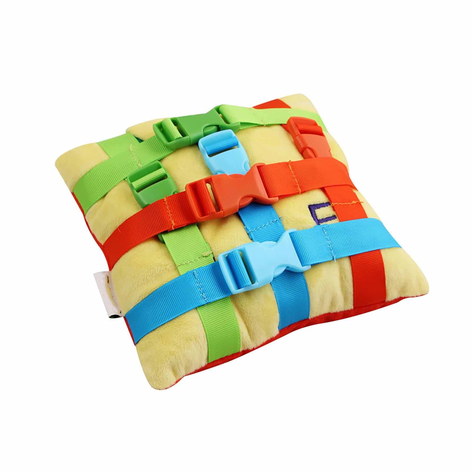 Pillow for Home Use Enhanced Learning Toy with Buckle Fastener Promoting Fine Motor Skills and Soft Interactive Play for Toddlers and Kids