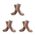 thumbnail image 1 of relayinert Soft Five Toe Socks Stretchable Cotton High Crew Socks Athletic Solid Socks Khaki 3Set, 1 of 6