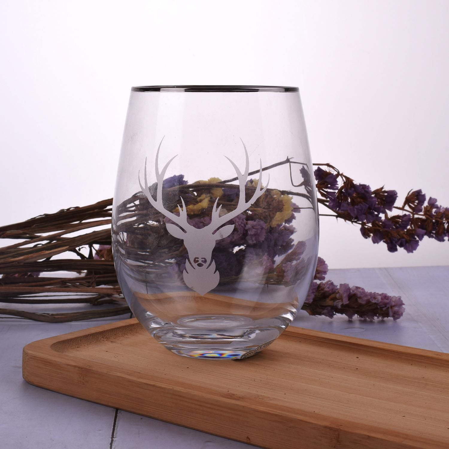 Brillant design verre à vin clair sans tige/verre à vin sans tige polyvalent