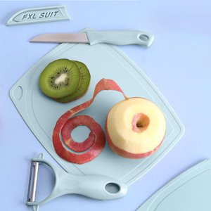 Kids Knife Set,Kitchen Knife And Cutting Board Set,Secure Grip Handle,Kids Cooking Knife,Lettuce And Cake Cutting Tool,Food-Grade Material,Child-Safe,Includes Cutting Board + Paring Knife Small Knife