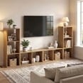 thumbnail image 4 of Costway 3-Cube Bookshelf, Modern Vertical Bookcase with Back Guardrail & Anti-tipping Kits Natural, 4 of 9