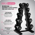 thumbnail image 2 of HolaHatha Neoprene Coated Dumbbell Free Hand Weight Set with Storage Rack, Black, 2 of 11