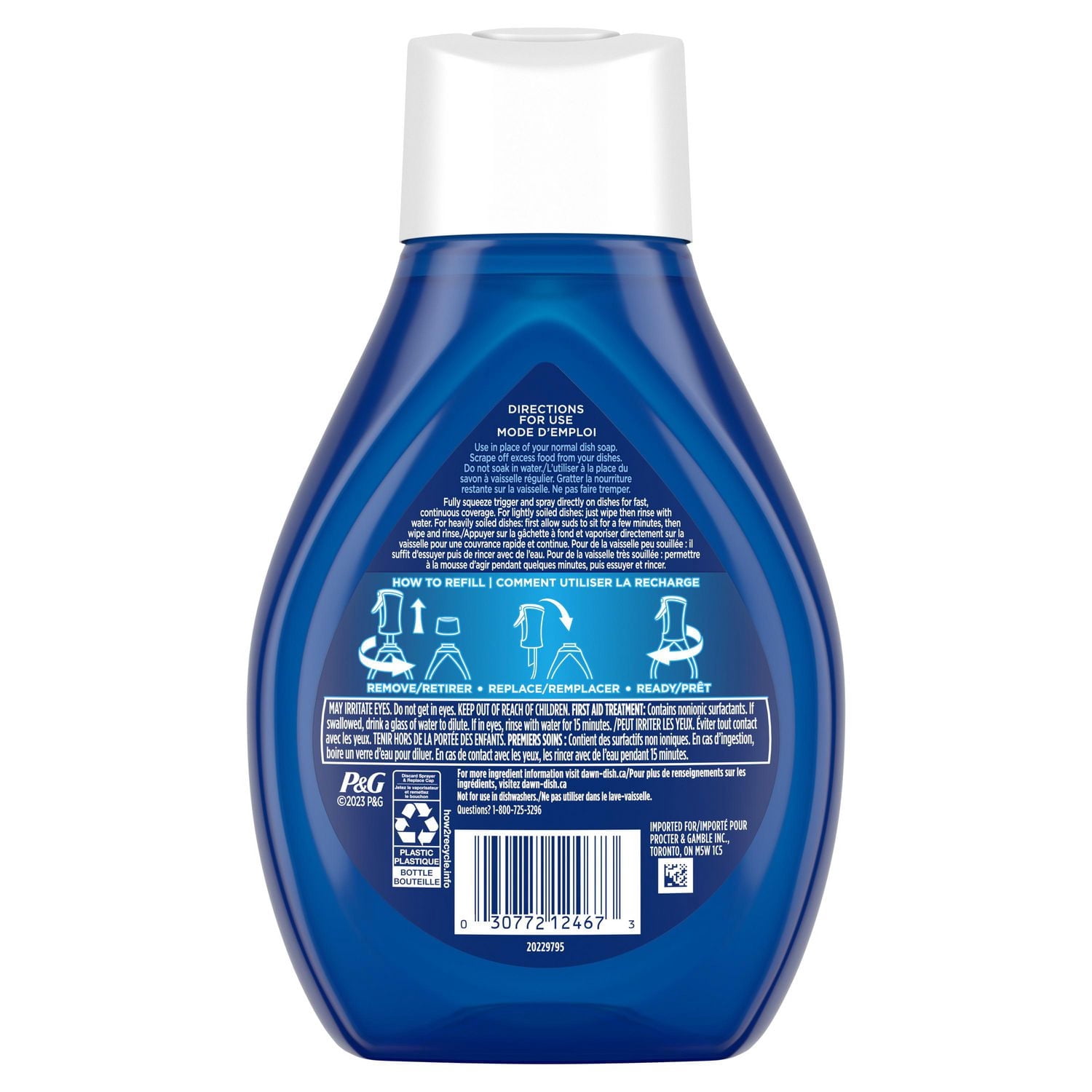 Dawn Powerwash Vaporisateur pour la Vaisselle au Citron, Recharge de Savon à Vaisselle Liquide 473ML