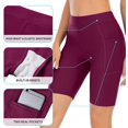 thumbnail image 3 of Shorts de Bain pour Femmes avec Poches Taille Haute Longs, 3 of 8