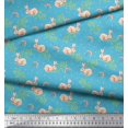 thumbnail image 2 of Soimoi Cotton Voile Fabric Dot,Leaves & Rabbit Animal Decor Fabric Printed Yard 42 Inch Wide, 2 of 3