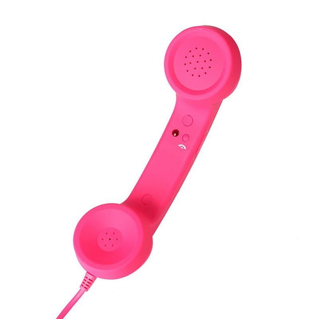 Combiné Téléphonique Rétro Style Classique - Combiné Classique POP pour iPad iPod et Téléphones Android Téléphone Fixe Microphone (Violet)