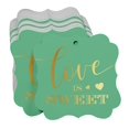 thumbnail image 3 of Inkdotpot Real Gold Foil Bracket Shape Paper Hang Tags Love Is Sweet Wedding Favor Tags Pack Of 100, 3 of 6