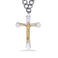 thumbnail image 2 of Quintessential – Croix bicolore sur chaîne en acier inoxydable, 2 of 2