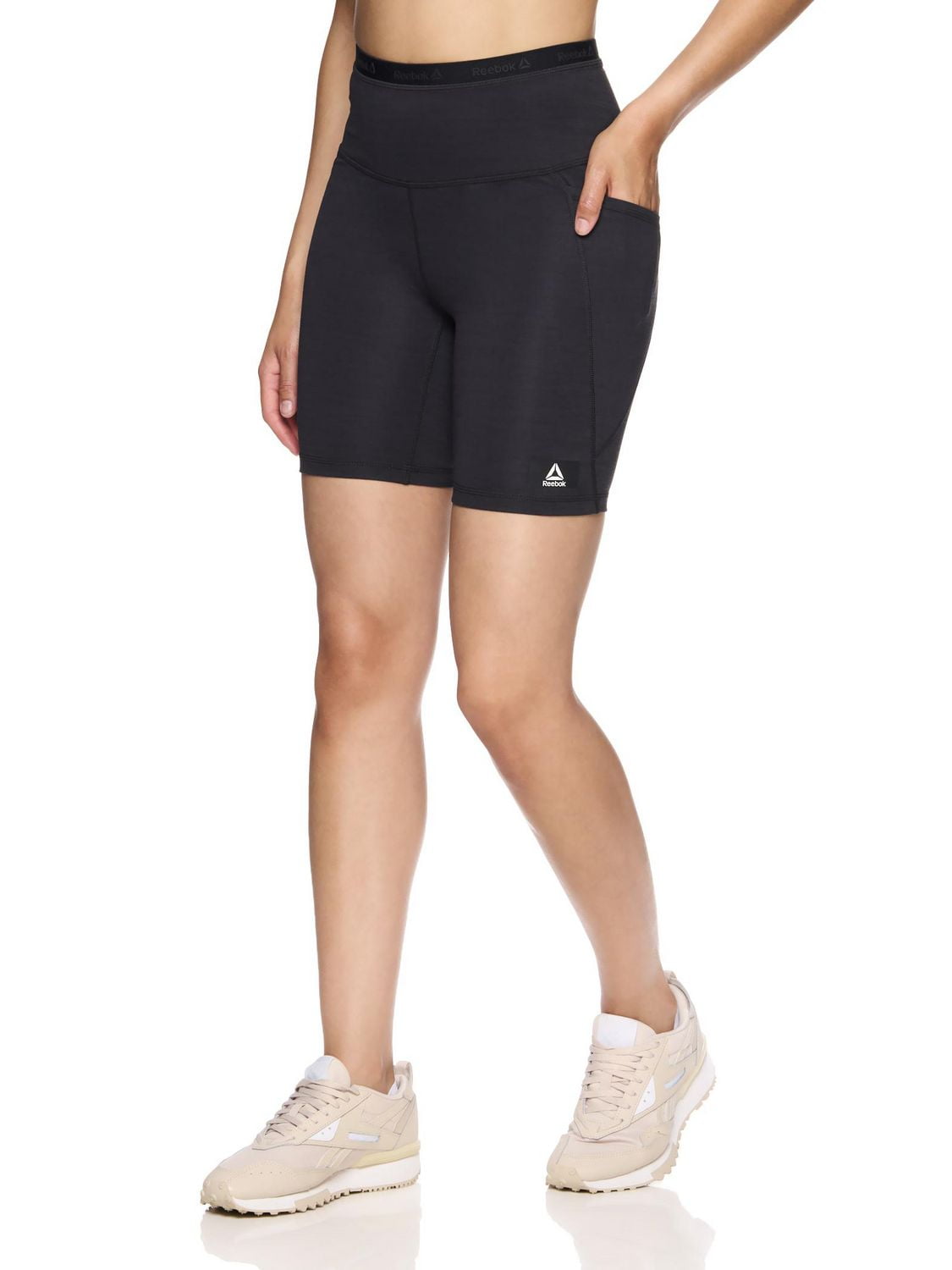 Reebok Women's Flex Highrise Compression Shorts with pockets