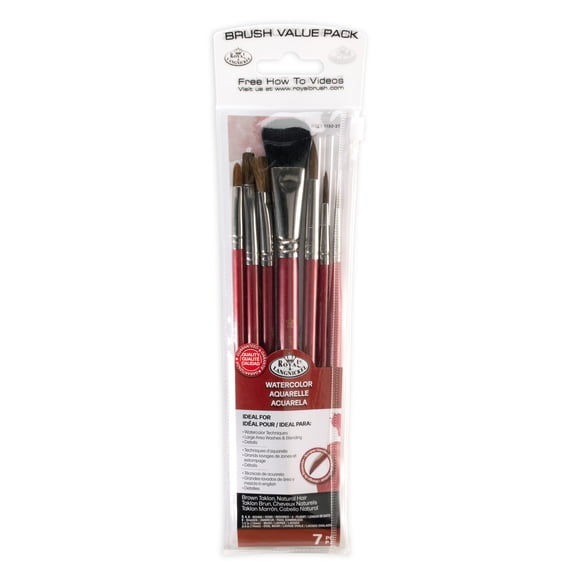 Royal & Langnickel - Ensemble de 7 pinceaux aquarelle Talkon marron | WAL-RSET-9192 |