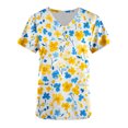 thumbnail image 4 of Pisexur Womens Scrub Tops Boasting Colorful Floral Prints Along With Short Sleeve Scrub Tops Suitable for Nursing Uniforms With Convenient Pockets, 4 of 4