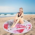 thumbnail image 3 of Summer Watermelon & Pineapple Round Towel - 60 Inch Microfiber Sandproof Beach Blanket, 300g Lightweight Quick-Dry Design for Outdoor Use, 3 of 6