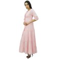 thumbnail image 2 of Bimba Women's 3/4 Sleeve Summer Cotton Maxi Dress Drawstring Waist, 2 of 6
