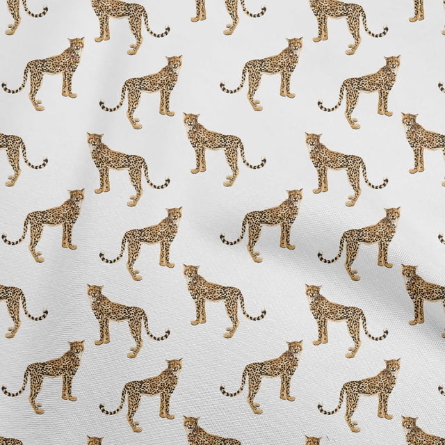 oneOone Cotton Flex White Fabric Animal Craft Projects Decor Fabric Printed By The Yard 40 Inch Wide