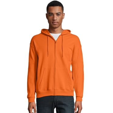 Hanes pour Hommes ComfortBlend EcoSmart Chandail à Capuchon à Fermeture Éclair Intégrale, TG, Orange Sécurité, TG, Sécurité