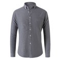 thumbnail image 1 of Japceit Casual Button Up Shirts for Men Button Up Shirt Mens Casual Cardigan Solid Color Oxford Textile Long Sleeved Shirt Plaid Button Up Shirts for Men, 1 of 1