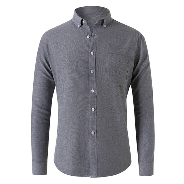 Japceit Casual Button Up Shirts for Men Button Up Shirt Mens Casual Cardigan Solid Color Oxford Textile Long Sleeved Shirt Plaid Button Up Shirts for Men