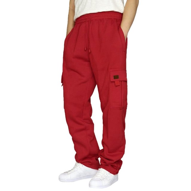 Men‘S Casual Solid Jogging Elastic Mid Waisted Sports Pants With Pockets Streetwear
