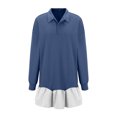 thumbnail image 4 of DPTALR Women's Fashionable Long Sleeved Button Up Collared Sweatshirt Dress, 4 of 5
