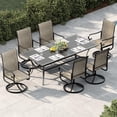 thumbnail image 4 of Patio Swivel Rocking Chairs Set,360°Swivel Chairs,Padded All-Weather Breathable Textilene,Durable Metal Frame for Lawn, Garden, Porch, Poolside,Brown (Set of 2), 4 of 8
