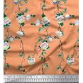 thumbnail image 1 of Soimoi Velvet Fabric Leaves & Peony Floral Print Fabric by The Yard 58 Inch Wide, 1 of 5