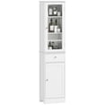 thumbnail image 1 of kleankin Storage Cabinet Tower with Multiple Shelves & Drawer, White, 1 of 10