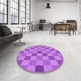 thumbnail image 4 of Ahgly Tapis d'Intérieur Lavable en Machine Carré Transitionnel Heliotrope Violet, 4 Pieds Carré, 4 of 7