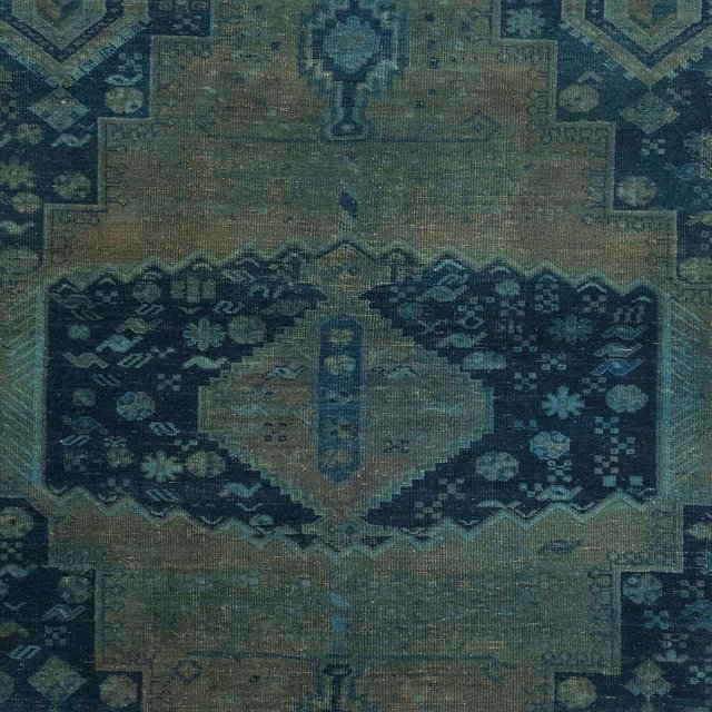 Ahgly Company Tapis d'Intérieur Carrés Abstraits Vert Sarcelle Profond, Tapis de Zone Abstraits, 6 Pieds Carré