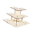 thumbnail image 4 of simhoa 3 Tier Corner Tiered Display Stand 3 Step Corner Display Rack for Tradeshows Arc wood color, 4 of 8