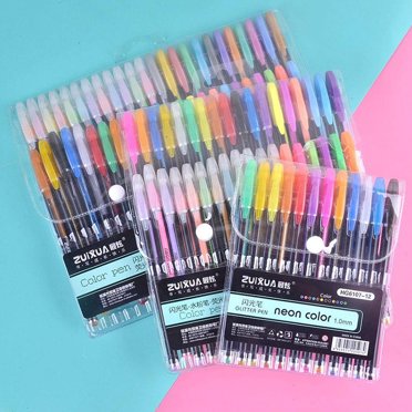 Lubelski 12/24/36/48Pcs Color Glitter Fluorescent Highlighter Drawing Marker Write Pens