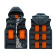 thumbnail image 2 of DPTALR Men's Heated Vest, Dual Control Nine Heating Zones, USB Charging Model Zipper Hooded Sleeveless Cotton Jersey, Rugby Print Heated Cotton Jersey, 2 of 3