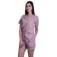 thumbnail image 3 of Moomaya Pyjama pour Femmes Imprimé, Ensemble Deux Pièces à Col Cranté avec Short, 3 of 6
