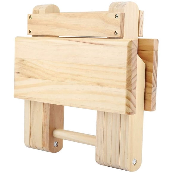 ORUYROP Wooden Folding Square Bench 7.5x9.4x7 inches Solid Wood Small Square Bench, Neat Finish, Square Bench, for Outdoor Fishing at Home