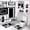 Black, variant on FRAMICS Black Geometric Shower Curtain Sets with Rugs, 16 Pc White Modern Abstract Bathroom Sets, Waterproof Fabric Bathroom Curtain Decor with Hooks