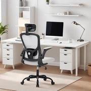 BeesClover Office Desk Chair with High Back Mesh, Adjustable Headrest and Lumbar Support, Flip-Up Armrests – Rolling Computer Chair for Home Office, Study