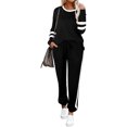 thumbnail image 2 of Innerwin Jogger Set Long Sleeve Ladies Sweatsuits Jogging Pullover Loungewear Two Piece Outfit Black XL, 2 of 7