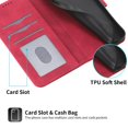 thumbnail image 4 of Wallet Case for Xiaomi Redmi A7 Pro Flip Phone Case with Card Slots, Cash Pocket, Kickstand, Magnetic Closure & Wrist Strap, TPU Soft Shell Cover Red, 4 of 6