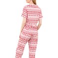 thumbnail image 3 of Matching Family Christmas Pajamas Set Deer Snowflake Print Lapel Neck Button-Front Pajamas Matching Couples,Kids,Adults, 3 of 4
