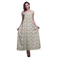 thumbnail image 1 of Bimba Rayon Floral Printed Spaghetti Strap Sleeveless Womens Cami Maxi Slip Swing Dress-Large, 1 of 4