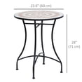 thumbnail image 3 of Outsunny Table de Patio Rond en Mosaïque de 23,5 Pouces, Table d'Appoint Bistro d'Extérieur en Céramique, 3 of 10