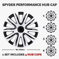 thumbnail image 3 of 16" Inch Hubcaps, Automotive Car Wheel Hub Caps Wheel Covers, Snap On Wheels Rim Cover Replacement for Most Cars Truck SUV, 3 of 7