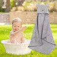 thumbnail image 4 of Baby Hooded Towel Animal Shape Essential Bathrobe for Infant Newborn Grey, 4 of 8