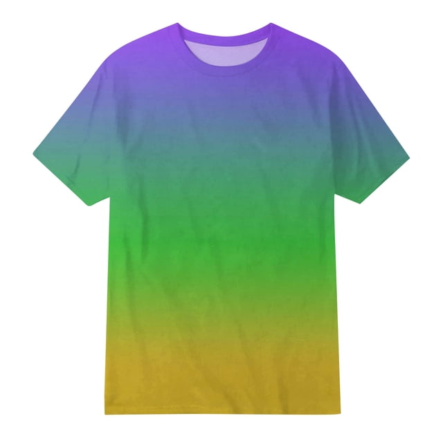 Rhuody Hauts pour Garçon T-Shirt Mardi Gras T-Shirt à Manches Courtes Tee Imprimé Graphique Blouse à Col Rond Doux Hauts d'Été pour Garçon 8-9 Ans Multicolore