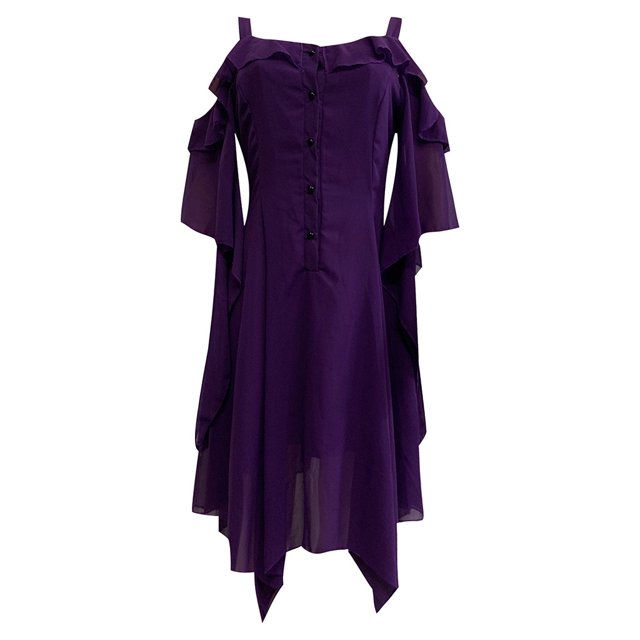 Off Shoulder Dress Summer Womens Fashion Dark In Love Ruffle Sleeves Off Shoulder Gothic Midi Dress