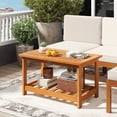 thumbnail image 4 of Gymax Table Basse de Patio Extérieure en Acacia à Lattes avec Plateau à Lattes, 4 of 10