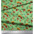 thumbnail image 3 of Soimoi Green Poly Georgette Fabric Leaves,Insect & Floral Artistic Fabric Prints by Yard 42 Inch Wide, 3 of 3