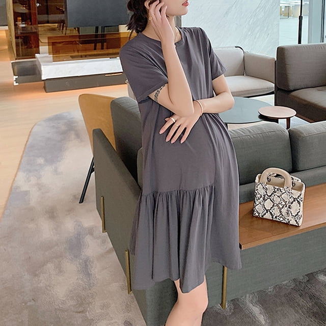 TopLLC Robe d'Été pour Femmes Enceintes Robe d'Été Mi-Longue pour Femmes Enceintes Robe de Maternité