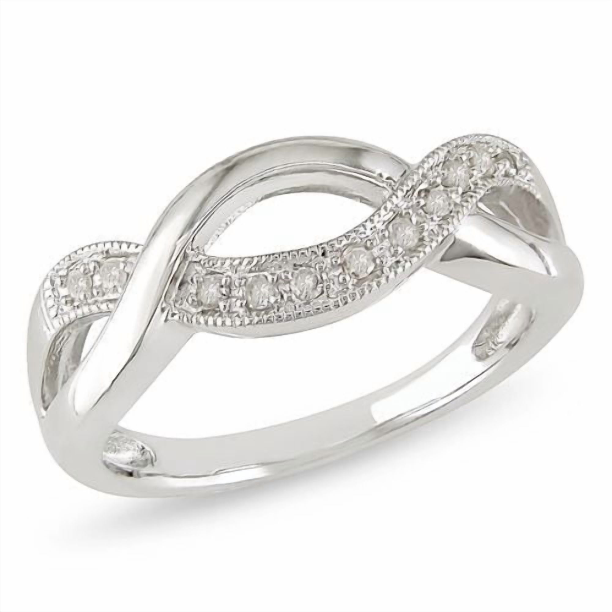 Miabella Bague avec diamant 1/10 ct en argent