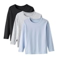 thumbnail image 1 of cfhntfmh 3 Pack Boys Girls Long Sleeve Shirts Toddler Modal Crewneck T-Shirts Kids Basic Soft Basic Tees Top 1-15 Years, 1 of 7